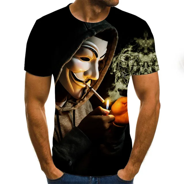 Gran oferta 2020, camiseta 3D de payaso para hombre estampada cara de Joker, camiseta de payaso 3d, camisetas divertidas de manga corta, Tops y camisetas XXS-6XL