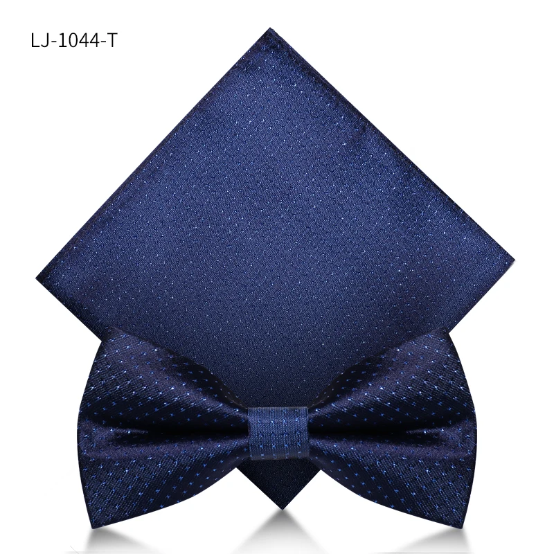 LJ-1044-T Брендовые новые модные мужские галстуки-бабочки из двойной ткани в горошек, темно-синие галстуки-бабочки для банкета, свадьбы, торжественные галстуки-бабочки с подарочной коробкой - Цвет: LJ-1044-T