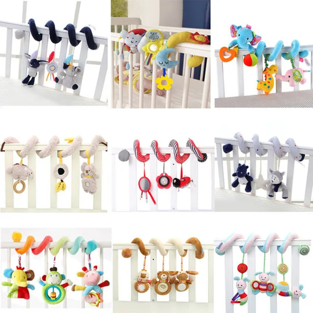 Toy Baby Stroller Comfort Stuffed Animal Rattle Mobile Infant Stroller Toys For Baby