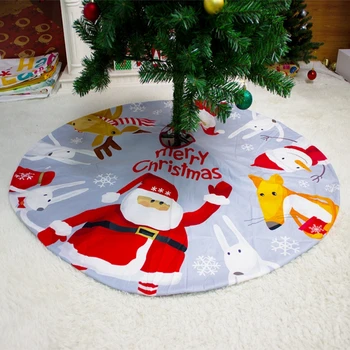 

115cm Christmas Tree Skirt Santa Claus Elk Round Carpet Christmas Tree Decorations Home Floor Mat Festive Party Floor Decor Mat