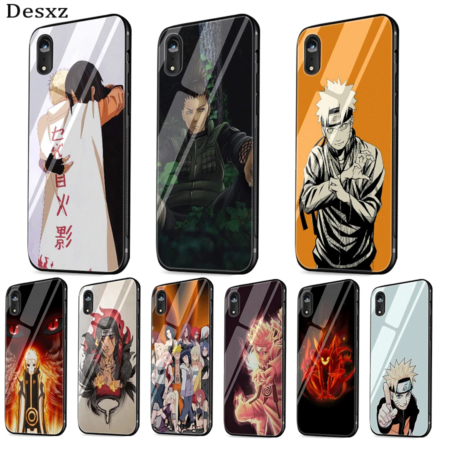 

Mobile Phone Glass Case For iPhone 5 5s SE 6 6s 7 8 Plus XR X XS Max Cover Cool Handsome Naruto Shell