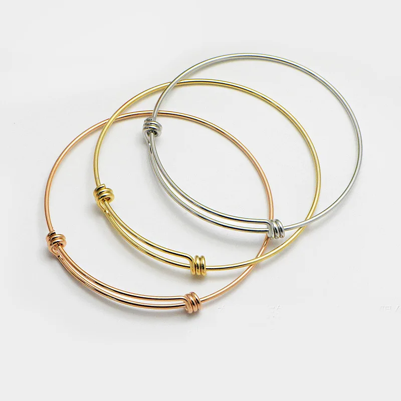 Расширяемый браслет из нержавеющей стали 1. 6 мм Толстая катушка из нержавеющей стали регулируемая усадка стример серебряное кольцо-Браслет на руку