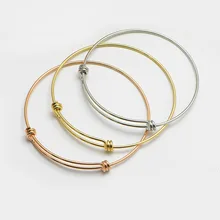 Расширяемый браслет из нержавеющей стали 1. 6 мм Толстая катушка из нержавеющей стали регулируемая усадка стример серебряное кольцо-Браслет на руку