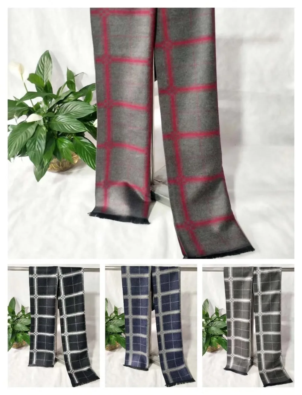 New Vintage silk fleece Scarf Men Fashion Neckerchiefs 180*30cm 30pcs mixed#4133