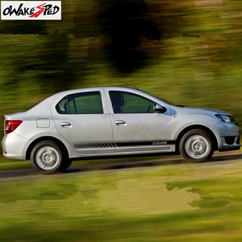 

2Pcs Car Side Stripe Skirt Decor Sticker Auto Sport Styling Vinyl Decal For Dacia Logan Auto Door Accessories Stickers