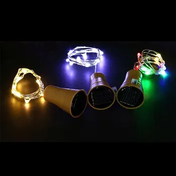 

1m 2m New Solar-powered Wine Bottle Cork-shaped String Starry Light 10 LED Night Fairy Light Lamp Fashion New