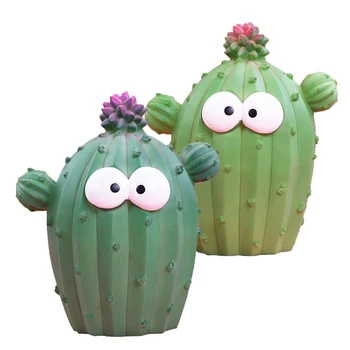 

Money Boxes piggy bank Cute cartoon cactusUnique Fun cactus facial expression plant resin Creative home decoration 50aa032