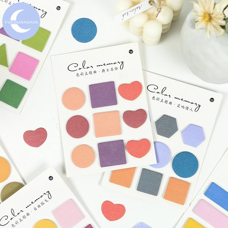 

YueGuangXia 9 Designs Colourful Dot Memo Pads Sticky Notes Notepad Diary Creative Stationery Self-Stick Notes Memo Pad 20pcs/lot