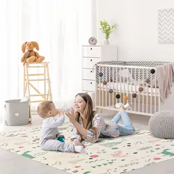 Tapis de jeu pliable en mousse pour enfants, tapis de sol réversible et Portable pour ramper 