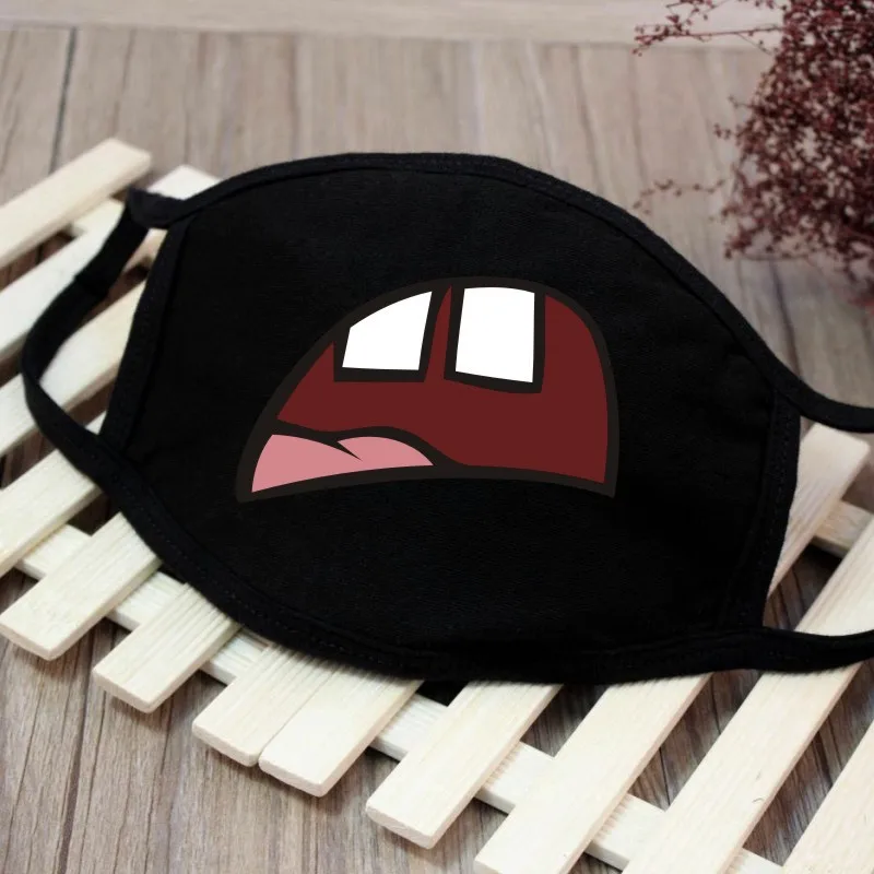 1pc Cute Unisex Funny Tooth Dust Mask Lips Fangs Cotton Mask Cartoon Kpop Flu Mask Emotiction Masque Hot
