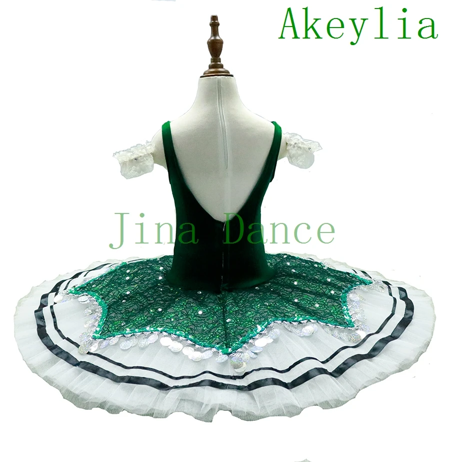 Esmeralda tutu Professional Ballet Tutu dark Green Pancake Peformance Tutus Adult  Ballet Dress Ballet Stage Costumes