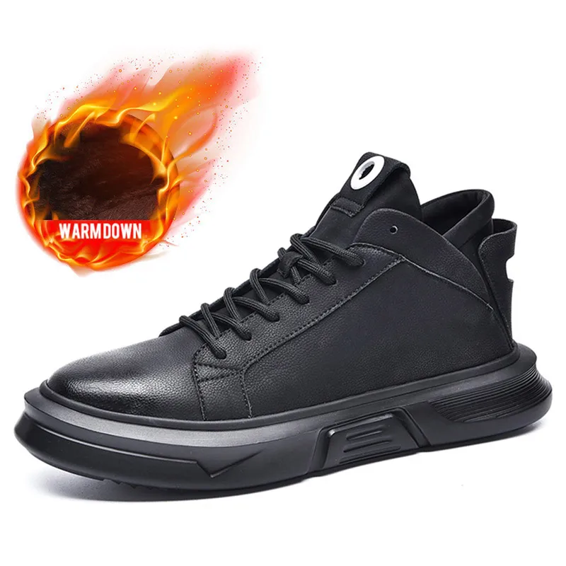  OSCO 2019 men boots winter military black boots men shoes Lace-Up Round Toe high quality size