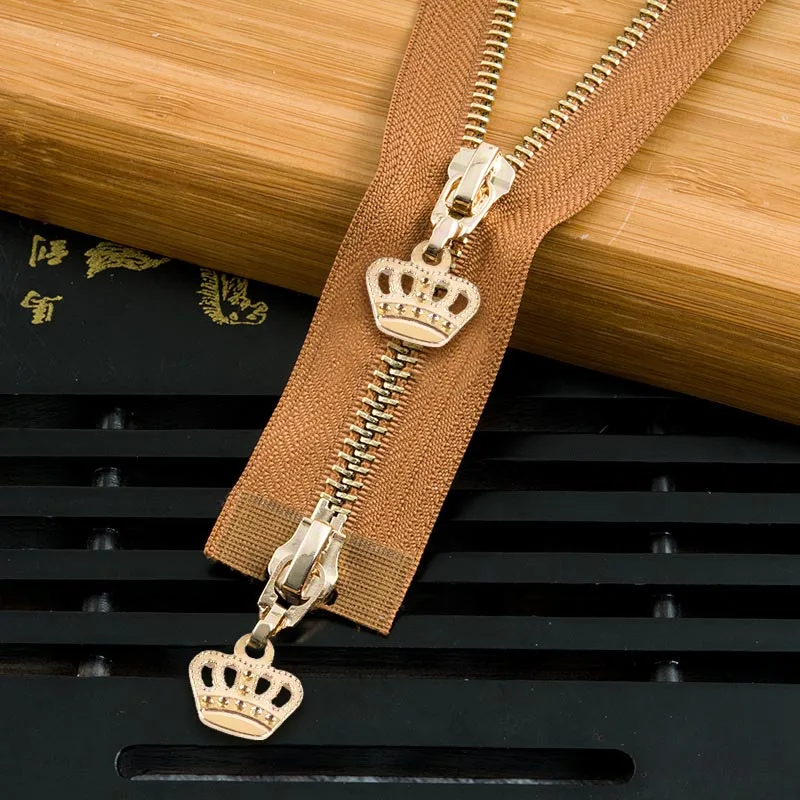 camelgold120cm 1 шт. 85 см 120 см 5# Корона металлическая молния экологически чистое открытое пальто куртки застежки-молнии для шитья одежды молнии DIY ремесло KY964 - Цвет: camelgold120cm