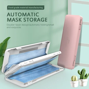 

Disposable Mask Storage Holder Portable Dustproof Moisture-proof Doublelayer Mask Storage Box With Mirror Outdoor Storage