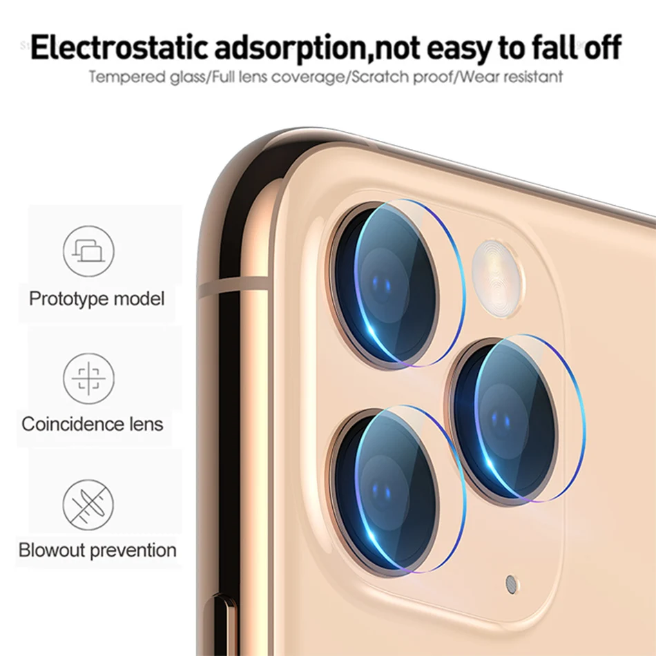 Закаленное стекло для объектива задней камеры iPhone 8 7 Plus XR X XS Max 11 прозрачная
