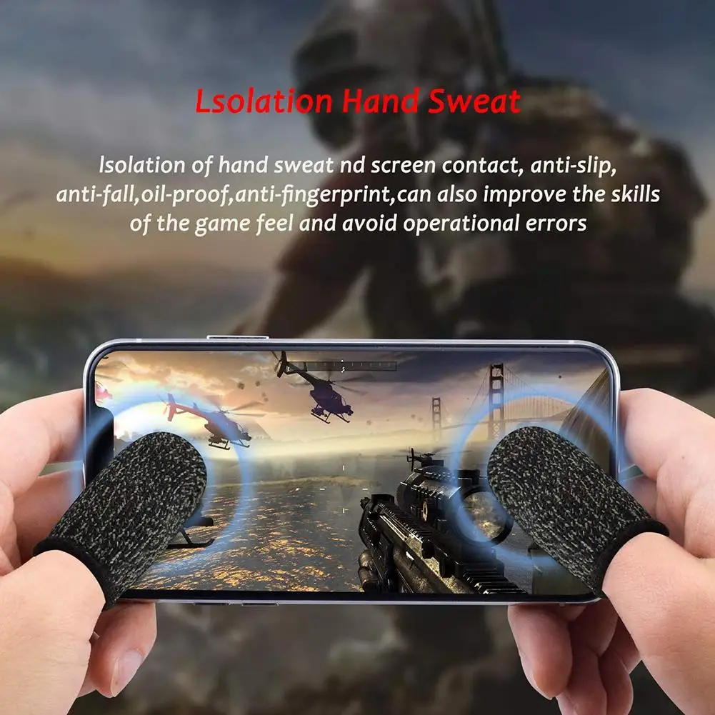 

1 Pair of Finger Sleeve Mobile Game Controller Anti-skid Sweatproof Fingertips Case Protector