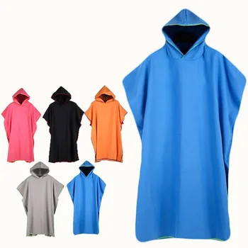 

109X80cm Quick-Drying Bathrobes For Men Women Microfiber Cape Cloak Swimming Robe Hooded Change Clothes Bath Towels