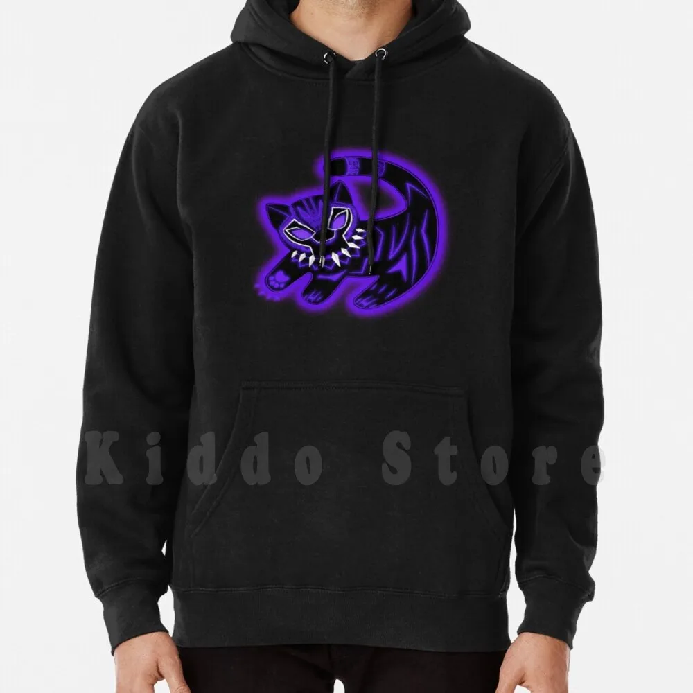 The Panther King Purple Hoodies Manica Lunga Panther Lion King