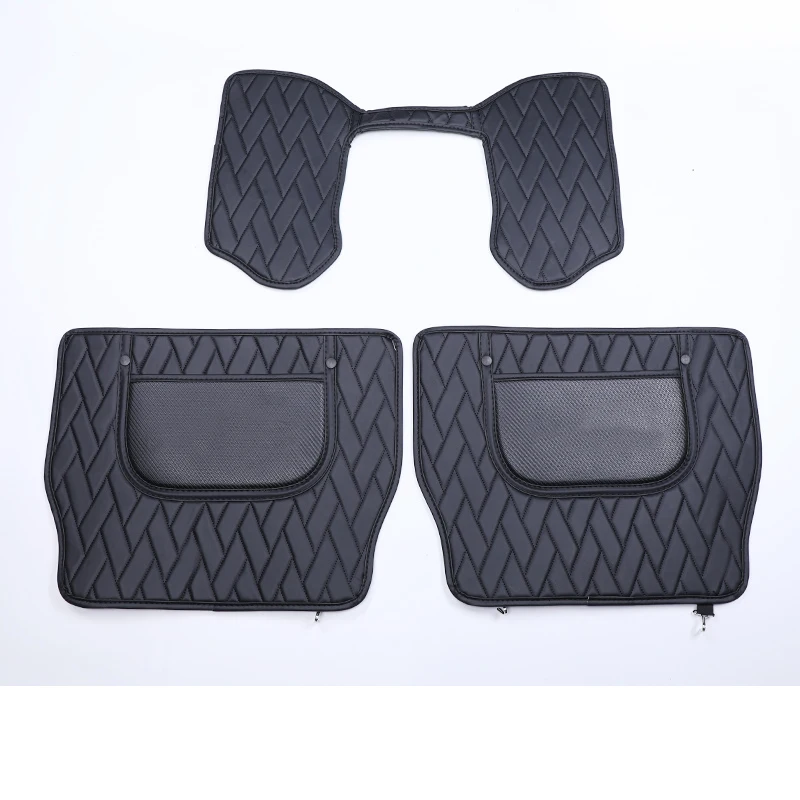 black Lsrtw2017 Fiber Leather Car Seat Back Anti-kick Mat for Skoda Superb Interior Mouldings Accessories - Название цвета: black