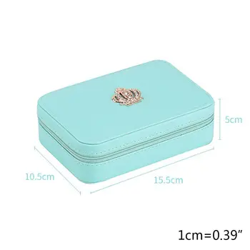 

Women Girls PU Leather Jewelry Box Earrings Ring Necklace Storage Case Organizer N58F