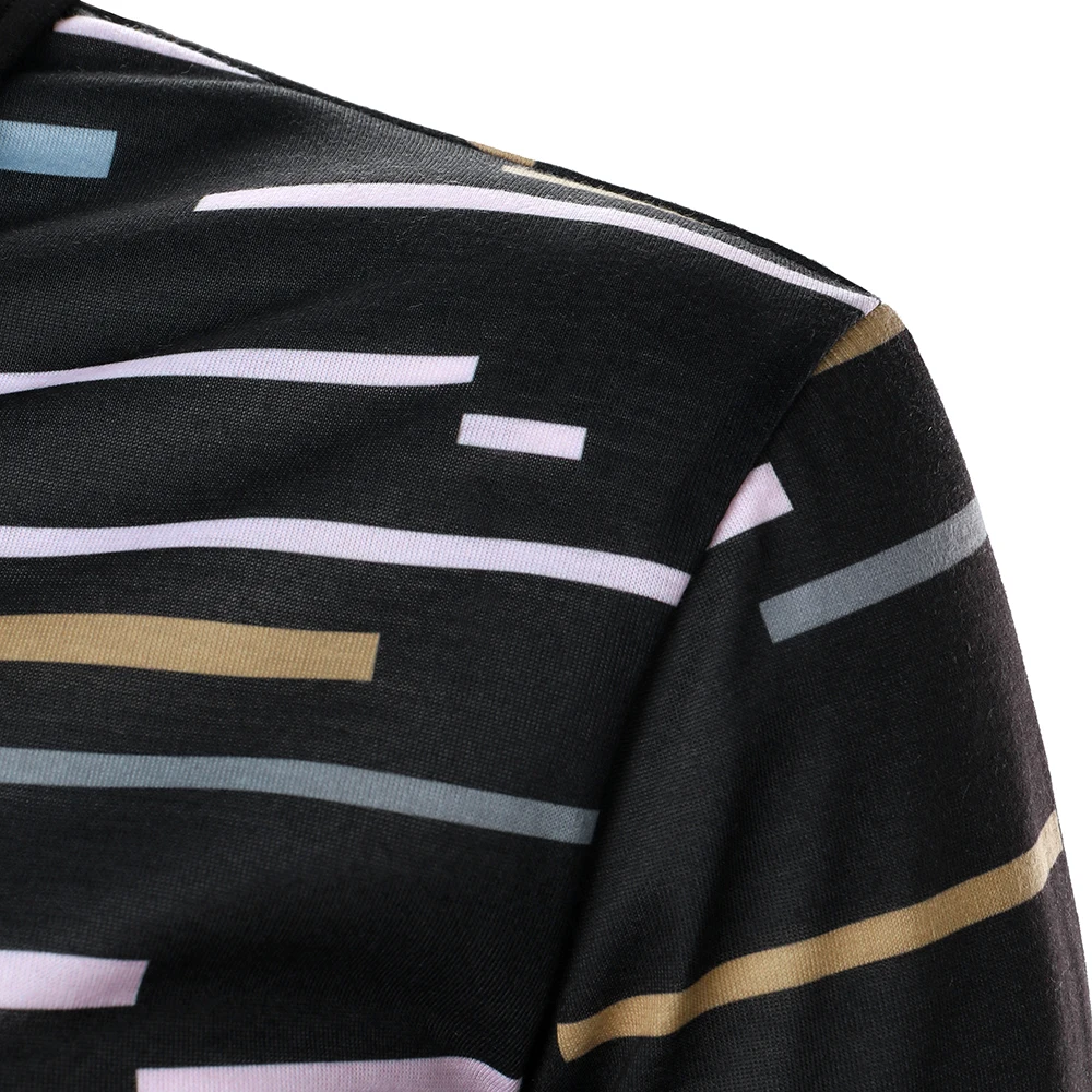 MenT-Shirt Men Short Sleeve T-Shirt Color Block Stripe Printed T-Shirt New Charm Mature Polo Casual Fashion Men Lapel Top 12 H1e374233e0894a44bb4b7f3532542ceby