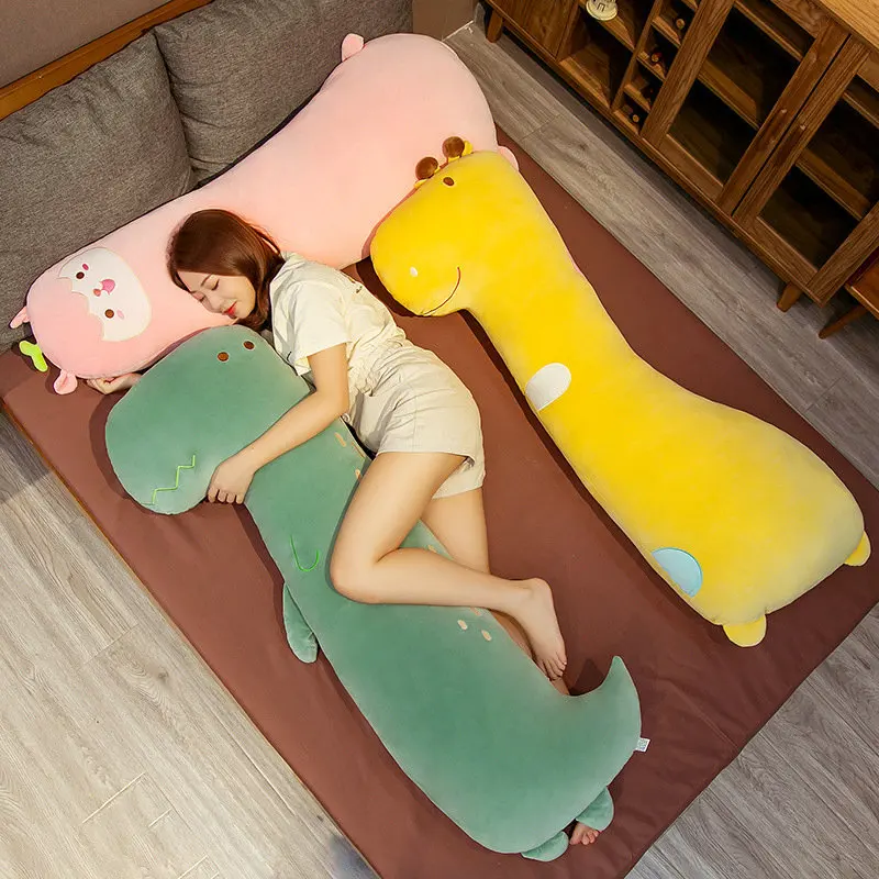 

80-120cm Cute Dinosaur Plush Toys Stuffed Pillow Soft Long Animal Dolls Giraffe Cushion Baby Kids Birthday Gift