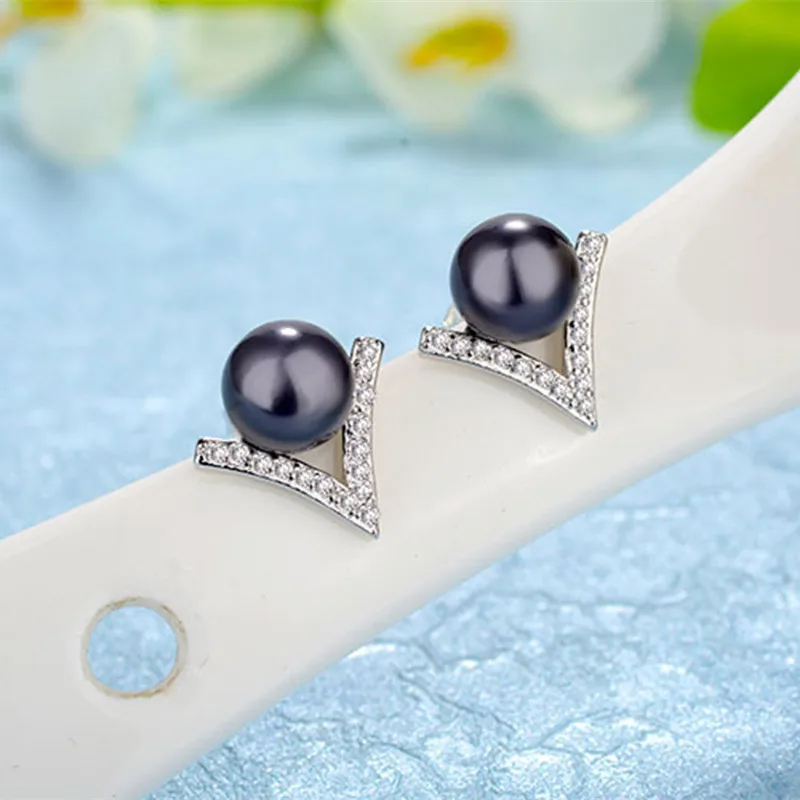 

Buyee 925 Sterling Silver Pearl Stud Earring Light Zircon Sweet Earring for Woman Bride Excellent Wedding Fine Jewelry Earrings