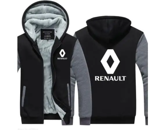 Новое поступление, зимняя толстовка на молнии для Renault, топы для мужчин, теплое уплотненное пальто, толстовки, куртки, 5 цветов
