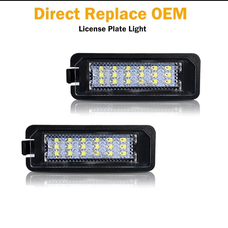 LED License Plate Light for VW Golf 4 5 6 7 Passat B6 B7 Lupo Polo 6R  Arteon