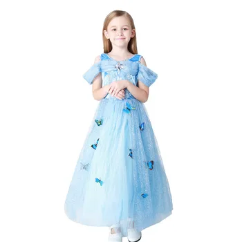 

Children's costumes Halloween costumes girls performance clothing children's skirt girls dress sky blue princess dress