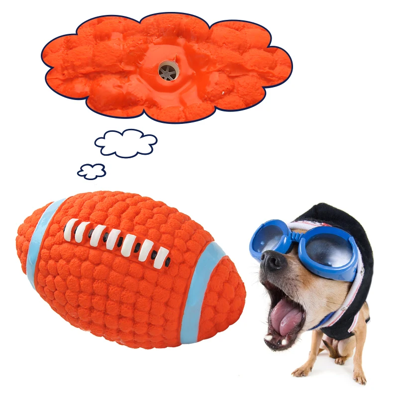 Игрушка для собак из латекса, жевательная игрушка для собак в Стиле Регби, маленькая, средняя, большая игрушка для щенков