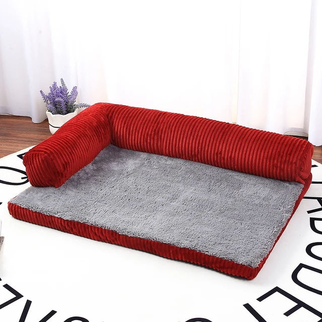 Pet Dog Sofa Bed Soft Mermory Foam Dog Beds With Pillow Puppy House Cushion Mat L Shaped Sofa Couch For Large Big Dogs 3