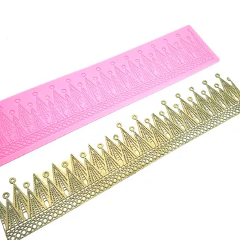

DBS008 Silicone Mold Crown pattern Silicone Lace Mold Sugar Craft Cake Brim Decoration Tool
