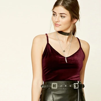 

Slim Thin Sexy Velvet Women Short Tank Top Camisole 2020 Summer Fashion Casual Ladies Vest Camis Female Blusa Cropped Tops