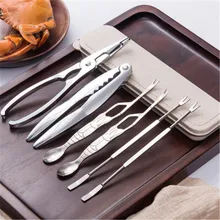 Наборы инструментов для морепродуктов, крекеры для крабов, набор ложек, набор из нержавеющей стали, инструмент для чистки крабов, креветок, Клещи для лобстера, набор зажимов