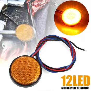 

Reflector Light Motorcycle Truck Yellow 12LED Taillight Trailer Round Vehicles Lamp