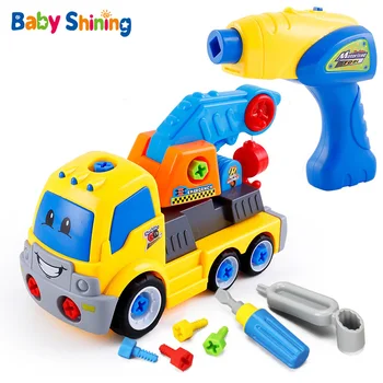 

Baby Shining Baby Children's Puzzle Disassembly Engineering Car Baby Detachable Assembly Electric Nut Tool Toy Boy Gift