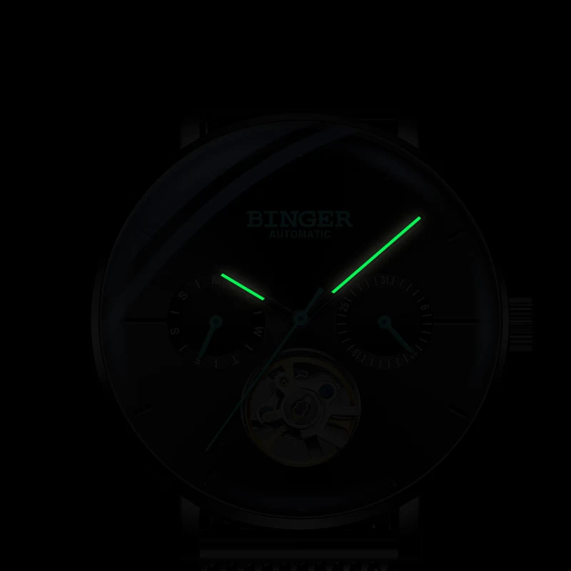 BINGER мужские часы Топ бренд класса люкс Tourbillon механические часы Мужские автоматические Бизнес водонепроницаемые спортивные часы Relogio Masculino
