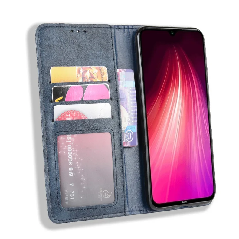 Magnetic Leather Flip Cover For Xiaomi Redmi Note 8 8 Pro Case Book Wallet Vintage Slim Card Stand Soft Cover Luxury Phone Bags