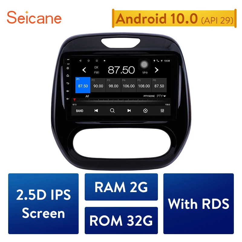 Мультимедийный плеер Seicane Android 10 0 2 Гб ОЗУ GPS-навигация для Renault Captur CLIO Samsung QM3