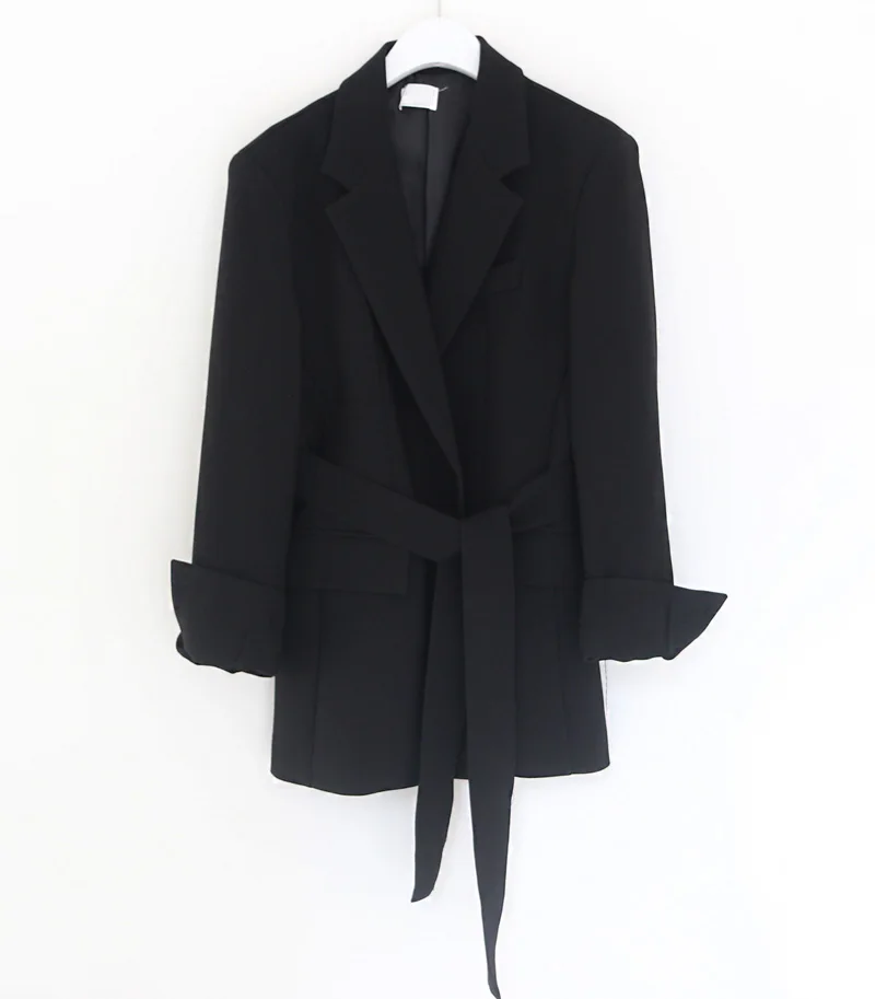 Colorfaith осень зима женский блейзер офисный женский пиджак с поясом элегантный сплошной белый черный JK7040