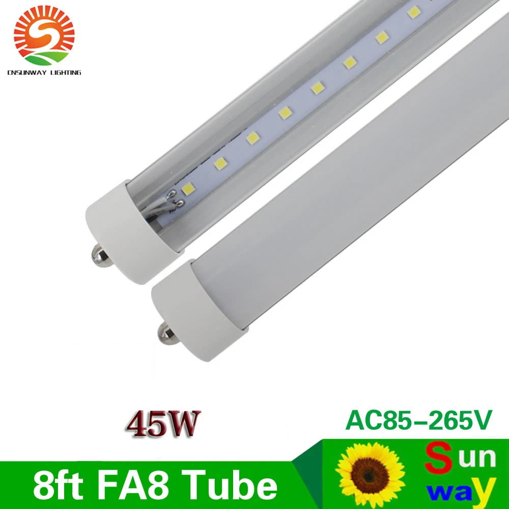 

4-25Pack FA8 Single Pin 8ft LED Tube Lights T8 2.4m 8ft Led Tube Light SMD2835 Lights Warm Cold White 45W 5000K 6000K 7200LM