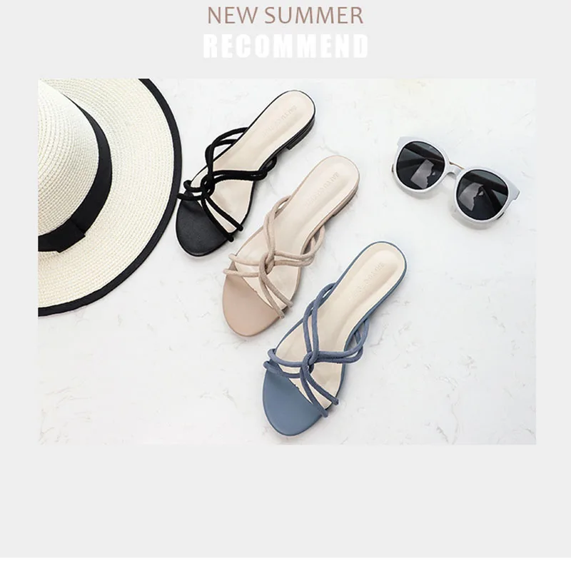 Женские повседневные кожаные сандалии и шлепанцы с красной подошвой Уличные