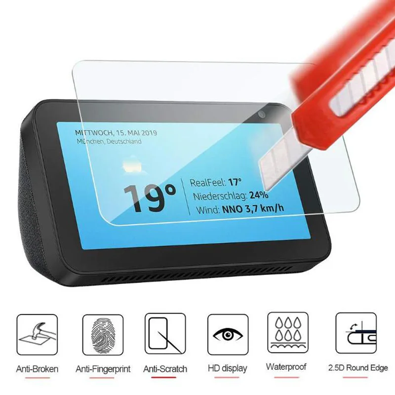 Tempered Glass Protective Film Guard For Amazon Echo Show 5 Smart Display Speaker Protection LCD Full Screen Protector Cover | Электроника