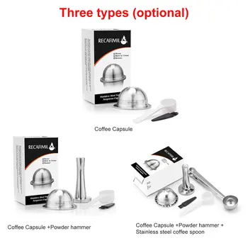 

With Nespresso GCA1 ENV135 Refillable Coffee Capsule Pod Filter Dripper Tamper Coffee Machine Stainless Steel Espresso