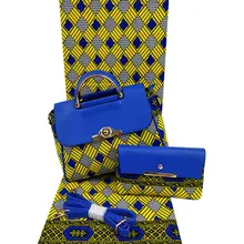 Высокое качество 6 ярдов Африканский воск с 2 сумкой Африканский Воск принты ткани женская сумка для вечерние