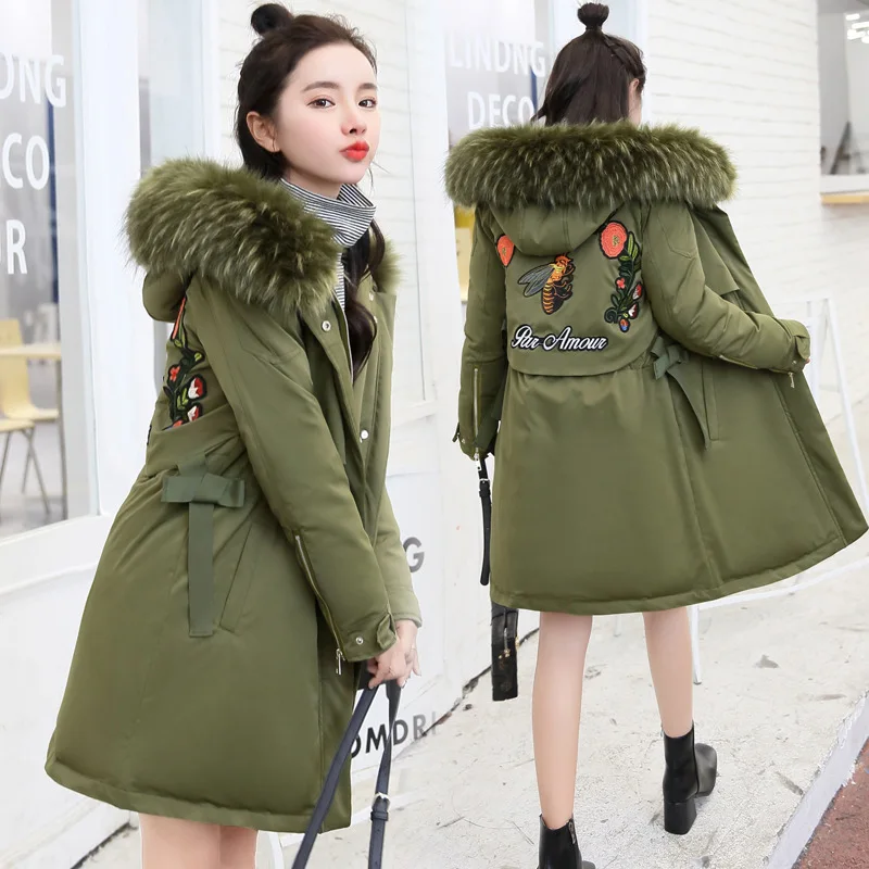 

Bread CHIC down Jacket Cotton-padded Clothes Women's Mid-length 2017 New Style Korean-style Thick Large Size Cotton-padded Cloth