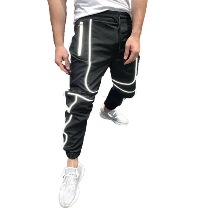 mens reflective track pants