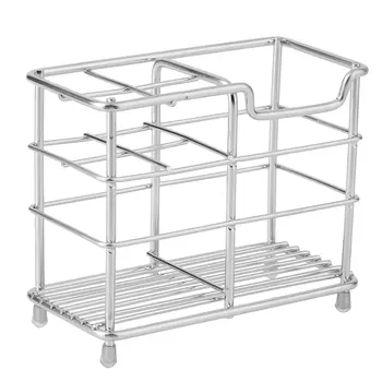 

Multifunctional Stainless Steel Bathroom Toothbrush Toothpaste Holder Stand 5 Dispensers Drain Razor Organizer