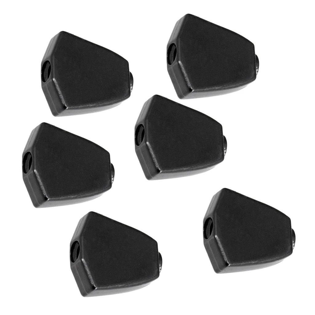 Set of 6 Guitar Tuning Pegs Buttons Replacement Machine Heads Handle Caps, Black